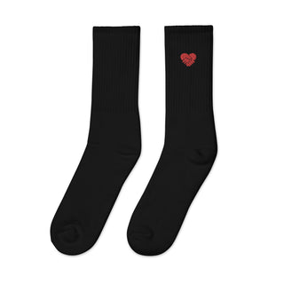 Need Support? Heart Shaped Embroidered socks