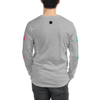 Unisex Sansui Tribe Long Sleeve Tee (Pink/Teal)