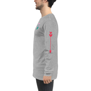 Unisex Sansui Tribe Long Sleeve Tee (Pink/Teal)