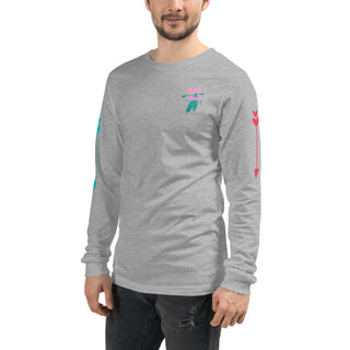 Unisex Sansui Tribe Long Sleeve Tee (Pink/Teal)