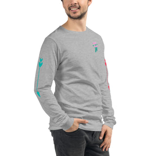 Unisex Sansui Tribe Long Sleeve Tee (Pink/Teal)