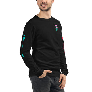 Unisex Sansui Tribe Long Sleeve Tee (Pink/Teal)