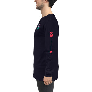 Unisex Sansui Tribe Long Sleeve Tee (Pink/Teal)