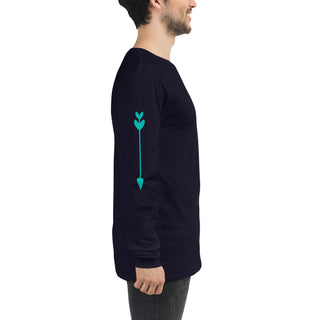 Unisex Sansui Tribe Long Sleeve Tee (Pink/Teal)