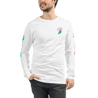 Unisex Sansui Tribe Long Sleeve Tee (Pink/Teal)