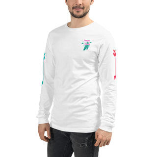 Unisex Sansui Tribe Long Sleeve Tee (Pink/Teal)