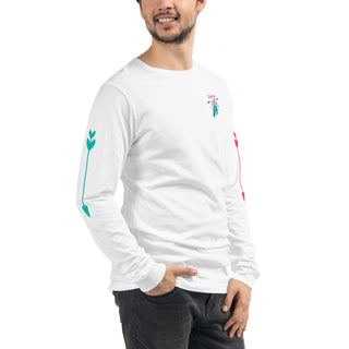 Unisex Sansui Tribe Long Sleeve Tee (Pink/Teal)